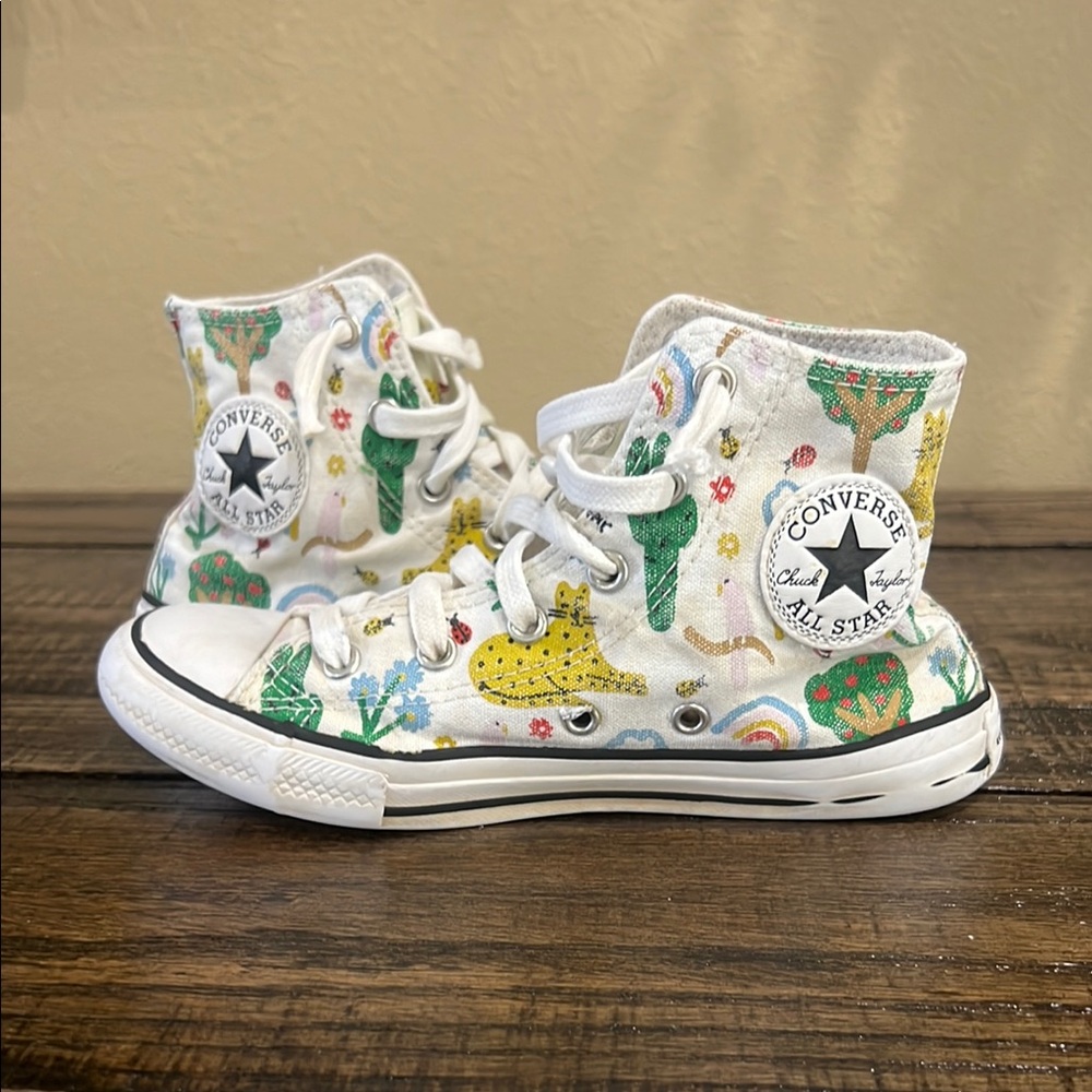 Converse White Sneakers with Cactus Print